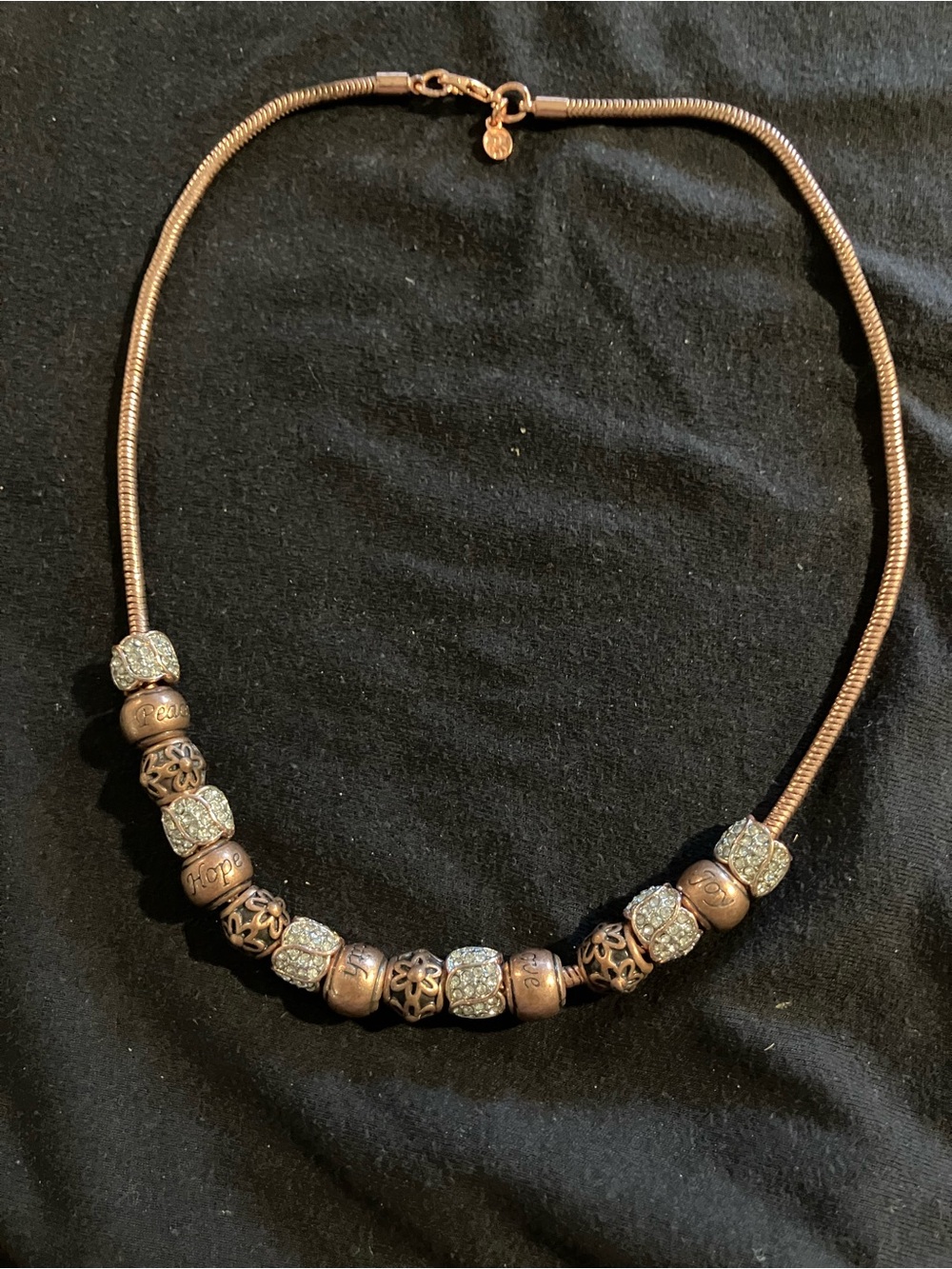 Danbury Mint Nature’s Flourish Copper Charm Necklace – Inspirational Boho